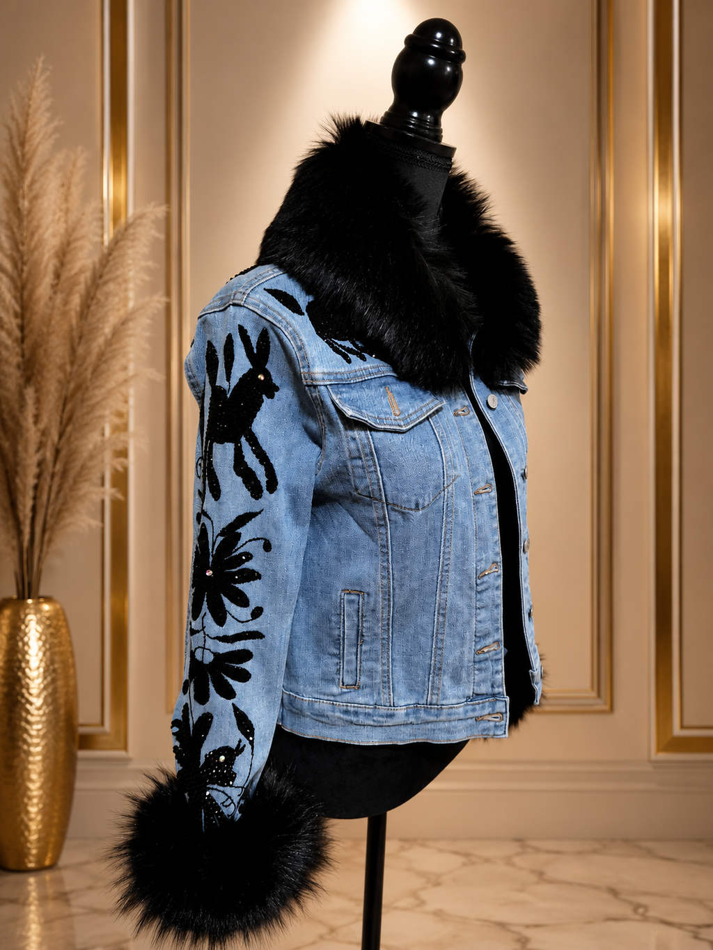 CHAMARRA NOIR OTOMI IMPERIAL