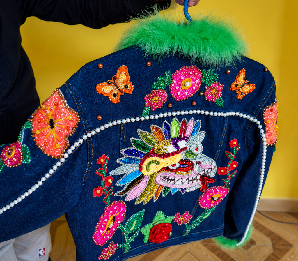Chamarra Artesanal Bordada Quetzal | Edición Limitada ETNIKASTUDIO