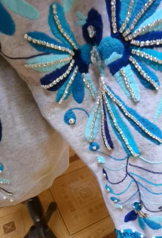 SUDADERA JARDÍN DE AGUAMARINAS | Colección Majestic | ETNIKA STUDIO™